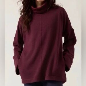 Athleta Cozy Karma Funnel Neck in Purple Grape Excellent Condition! XS Runs Big!